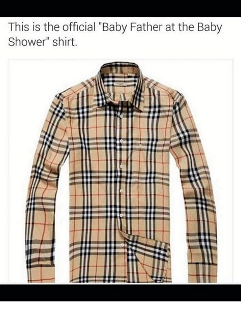 burberry shirt baby shower|Burberry baby shower shirt meme.